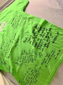 The green T-shirt Paul Cruz received upon being discharged.