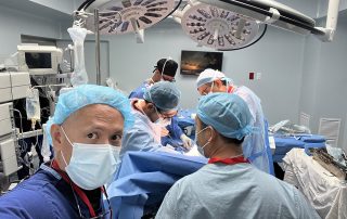 Dr. Rivera in the operating room in Santo Domingo.