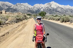 Ms. Durso on her road bike a few months after surgery.