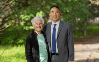 photo of Jeffrey Velotta, MD, with his patient, Betty Durso.