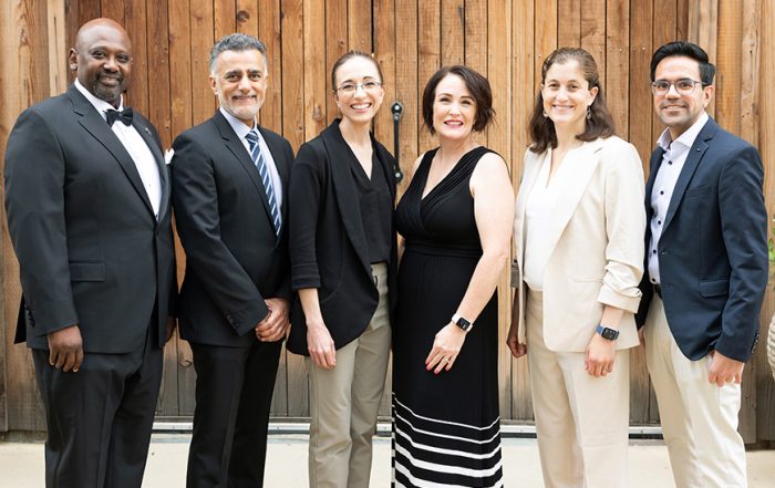 2025 Sidney Garfield Award Winners, pictured from left to right are: Drs. Louai Bilal, Ravi Bains, Alicia McCarthy, Stacy Fletcher, Molly Tolins, and Kirtan Patel.